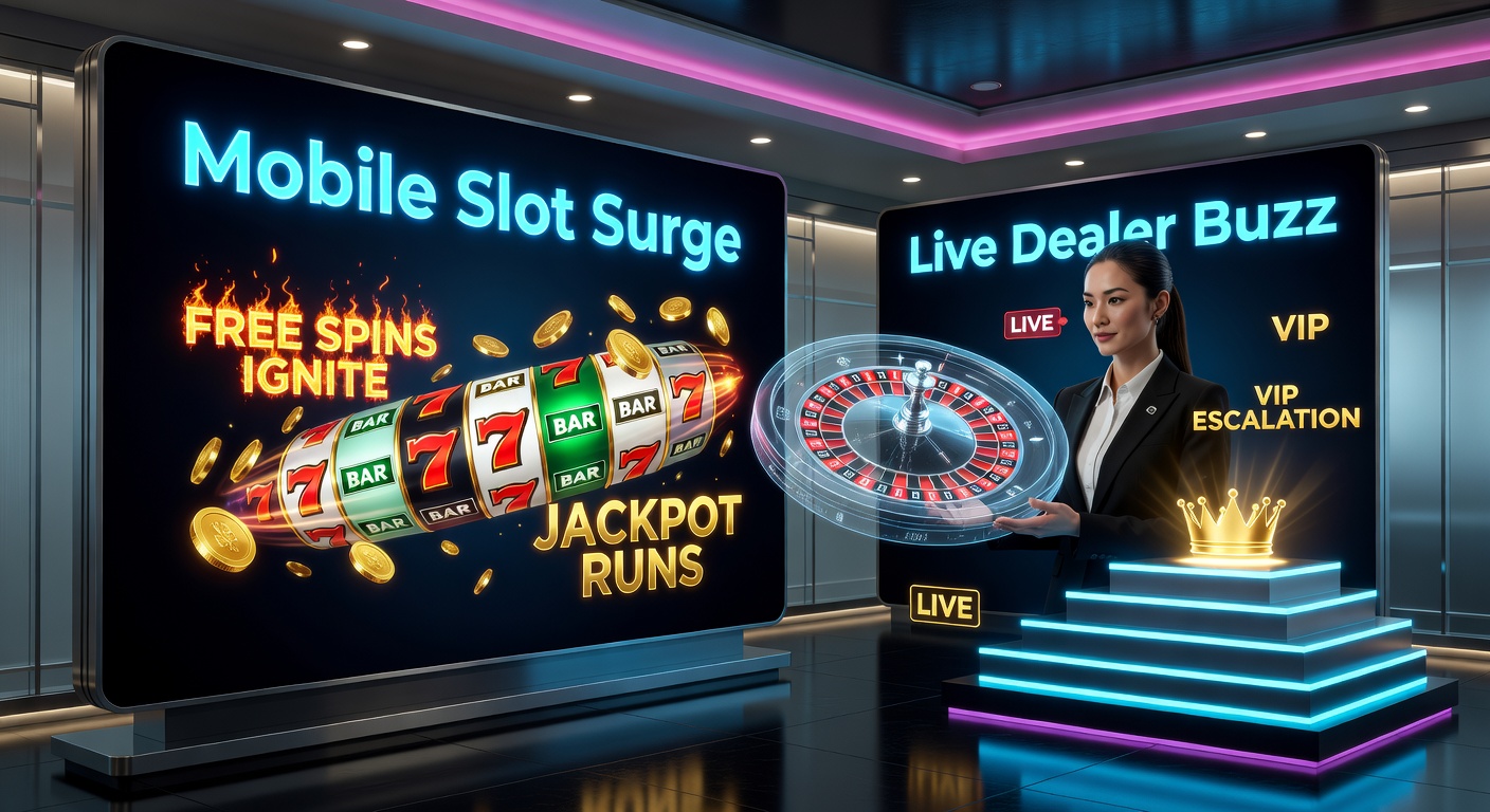 Dynamisches Bild eines Smartphones mit laufendem Slot-Spiel, Freispielen und explodierenden Jackpots im Hintergrund