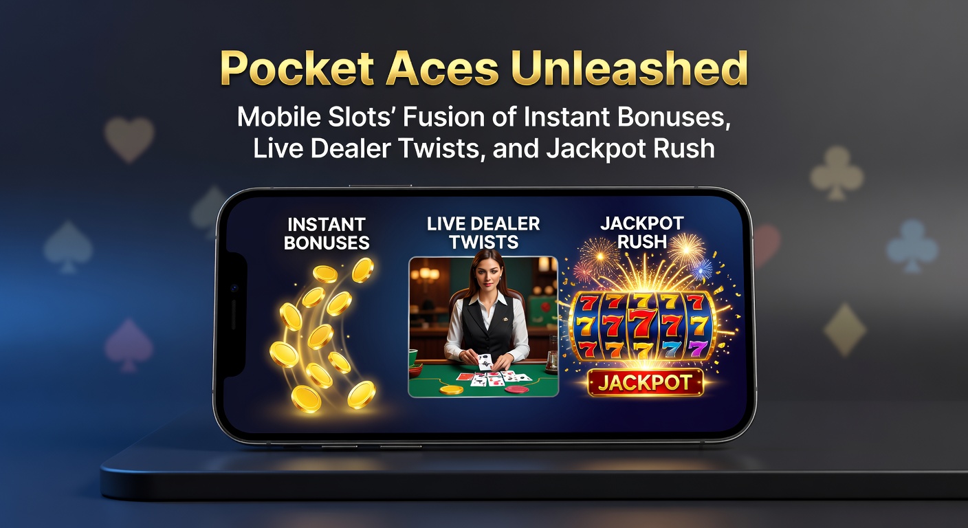 Live-Dealer an einem High-Tech-Tisch mit Slot-Elementen, integriert in mobiles Interface mit Jackpot-Zähler