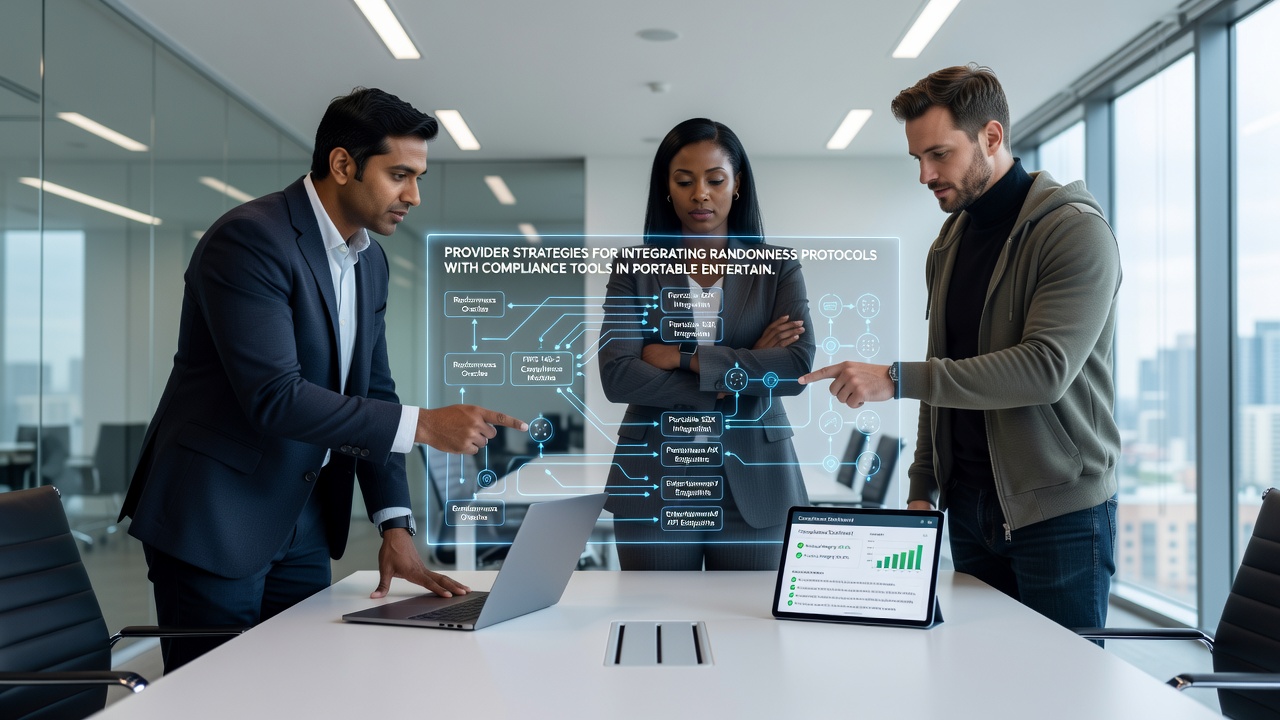 Illustration der Compliance-Integration in portablen Systemen mit Fokus auf mobile Geräte