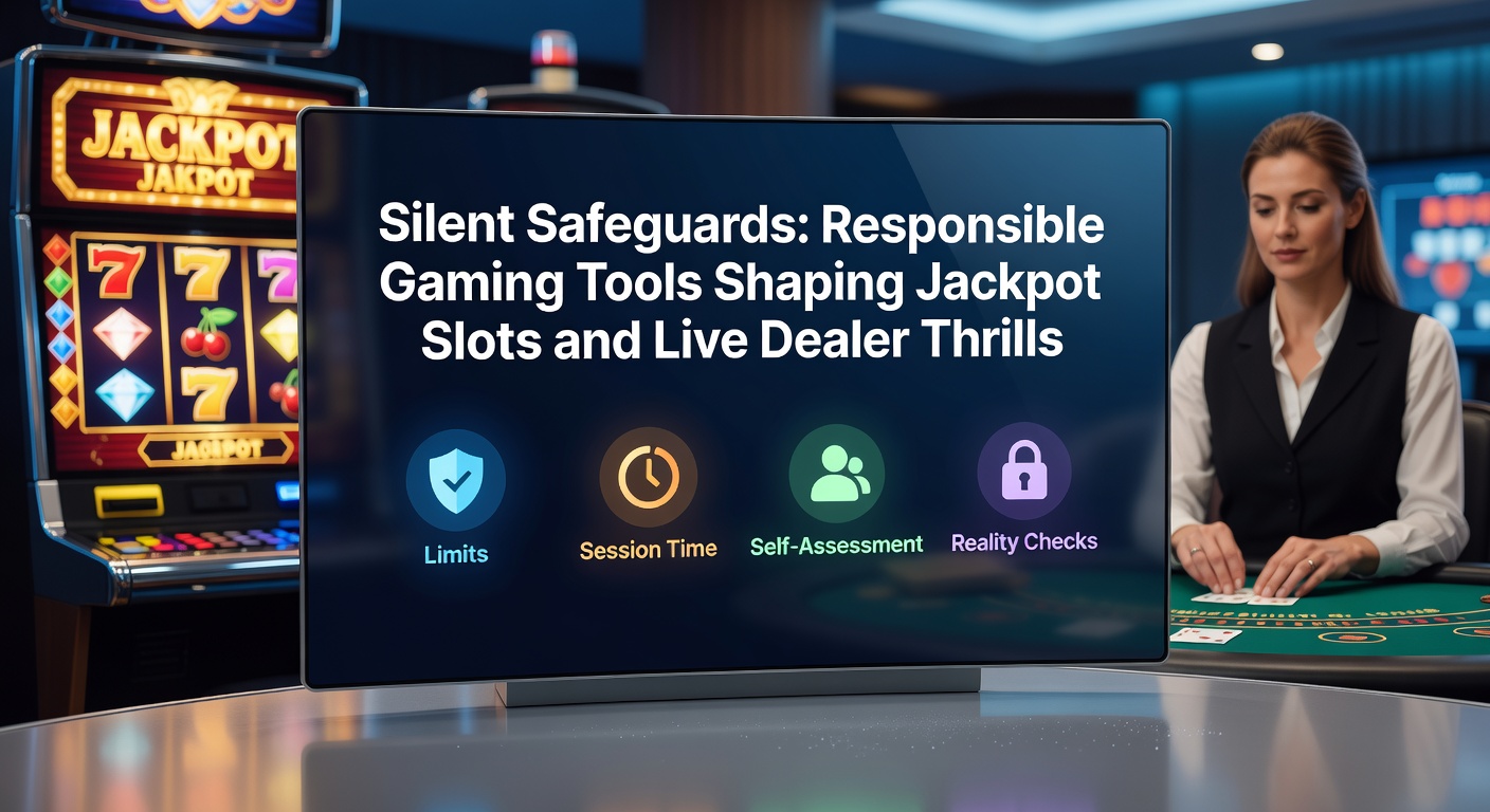 Darstellung moderner Gaming-Tools mit Symbolen für Limits, Überwachung und Spielerschutz in einem dynamischen Slot- und Live-Casino-Umfeld